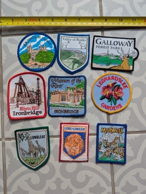 England Parks, Museums Zoos Patches Badges x 9. Excellent Condition. Vintage