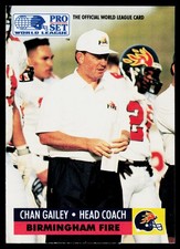 1991 Pro Set WLAF World Bowl Combo Chan Gailey #6 Birmingham Fire