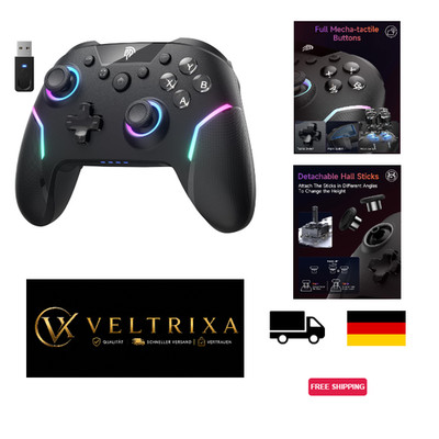 Easysmx X20 Wireless Controller Schwarz, RGB, Bluetooth, 1000mAh, 12 Tasten