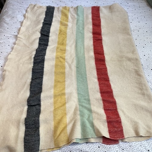 Vintage Faribo Striped Wool Blanket (75x53) Camp Hudson’s Bay Style - Photo 7/7