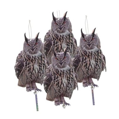 4x Vogelabwehrgeräte Eule Skulptur Outdoor Einsatz wetterfest Miniatur