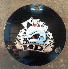 Harley Davidson 3 hole derby cover custom painted tattoo style fits  1970-1998