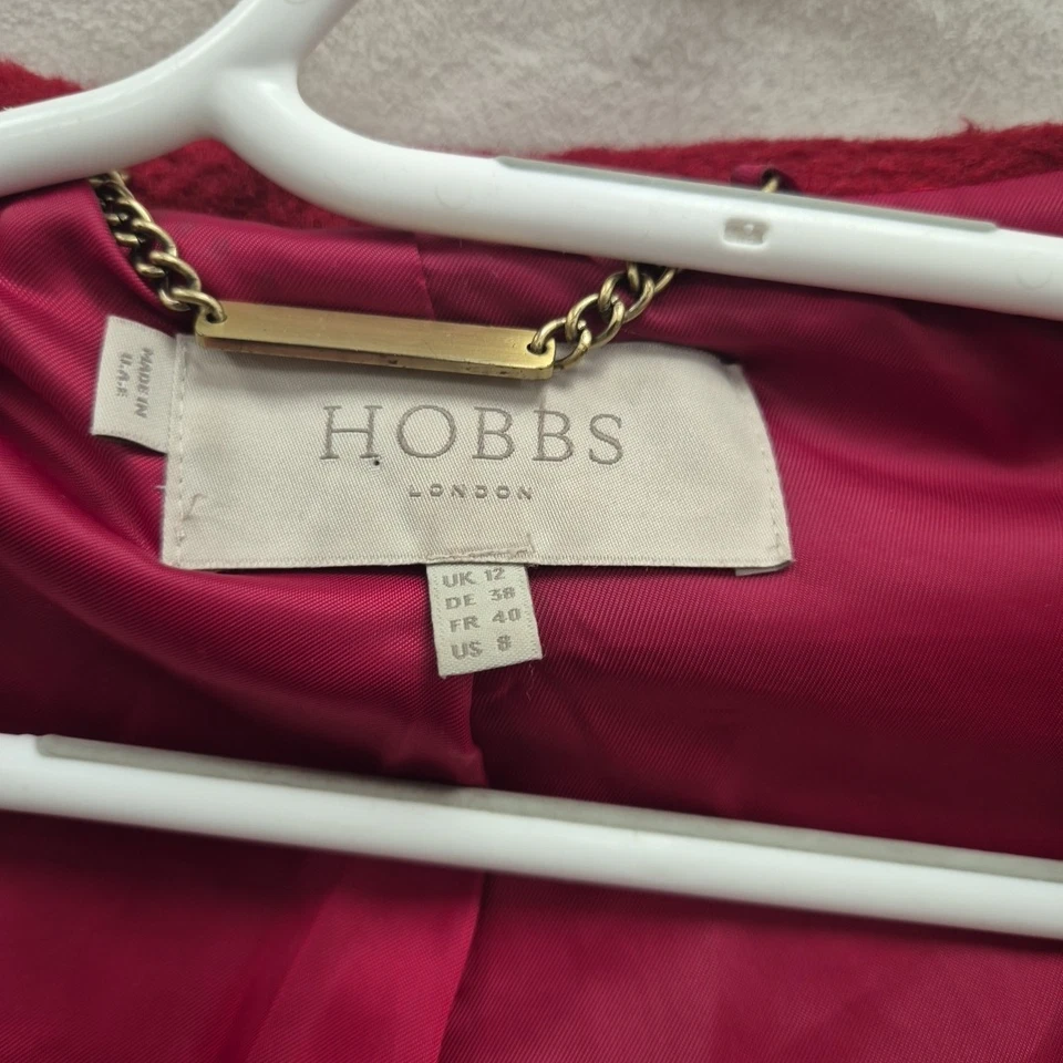 Hobbs Red Soft Alpaca Wool Wrap Belted Midi Length Chic Diva Elegant Coat Uk 12 - Image 4 of 4