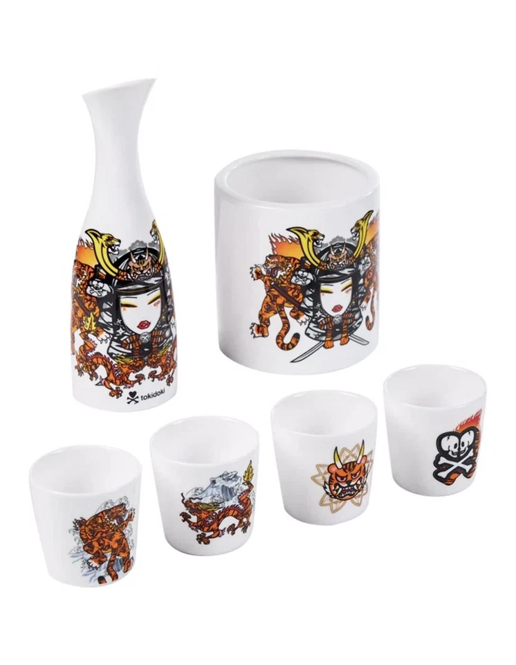 Tokidoki Tiger Warrior Large Sake Drinking Set | Brand New Sealed - Image 3 of 4