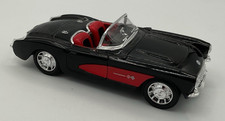 Welly 1957 Chevrolet Corvette Convertible 124 Diecast Car Black Red Nice