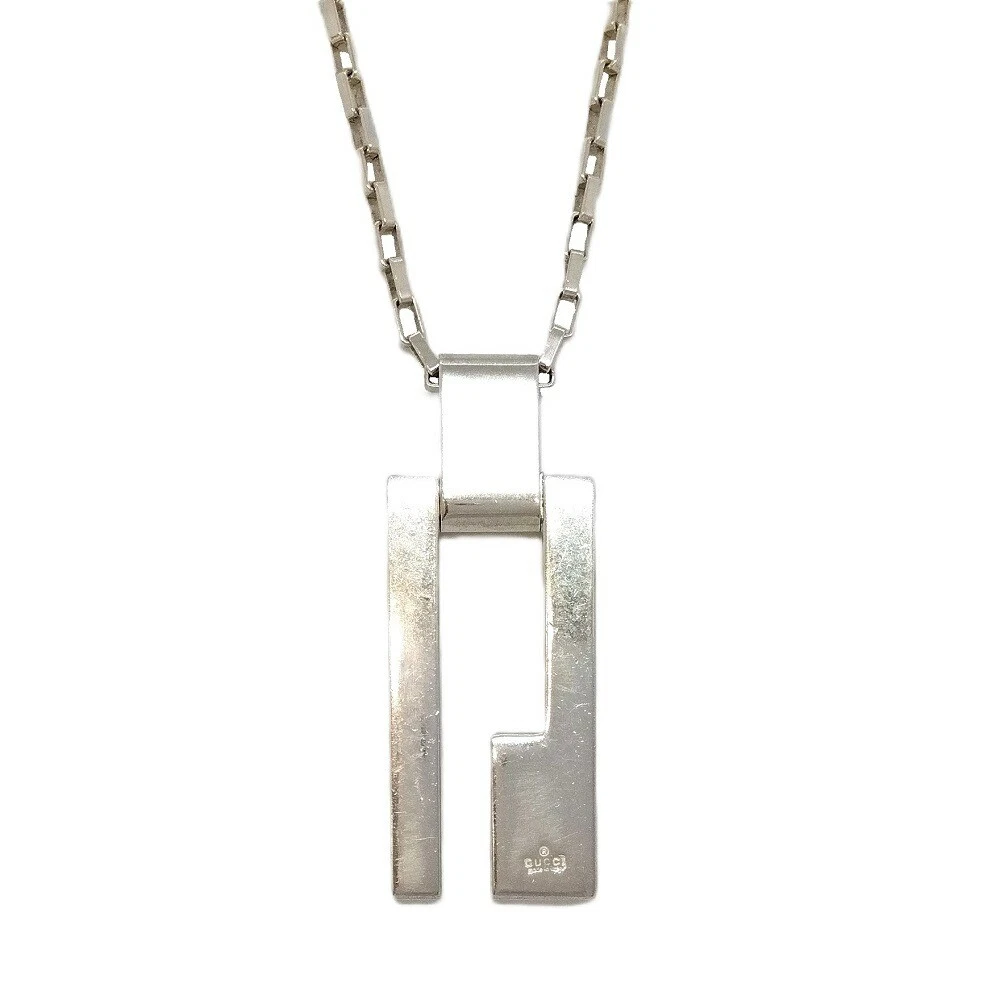 Collana con placca logo GUCCI G SV925 argento