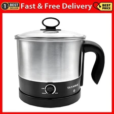 Tayama 1 qt. Stainless Steel Electric Multi-Cooker with Detachable Base