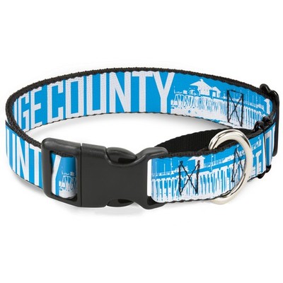 Plastic Martingale Collar ORANGE COUNTY/Pier Scene Blue/White Medium (US IMPORT)