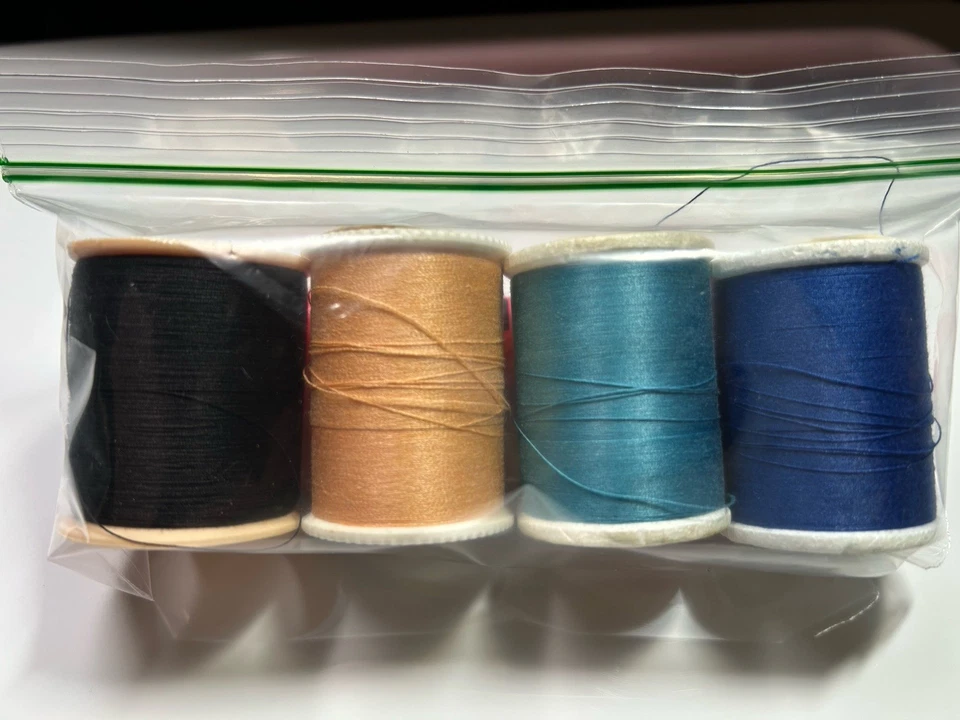 Thread 4 partial 3 Talon gold teal navy 1 unknown black  1 3/4" x 1  1/4" - Image 2 of 4