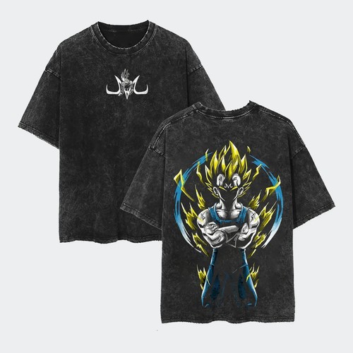 Dragon Ball Z Vintage Washed Cosplay T-Shirt Unisex Fan-Made Anime Harajuku Tee - Picture 7 of 11