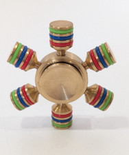 Six Winged Brass Metal Fidget Spinner Stress Anxiety Relief Toy