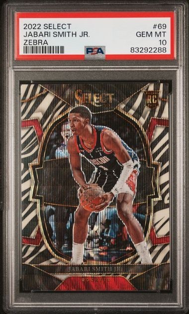 2022-23 Select Jabari Smith Jr. Concourse #69 Zebra Prizm SSP Gem Mint PSA 10