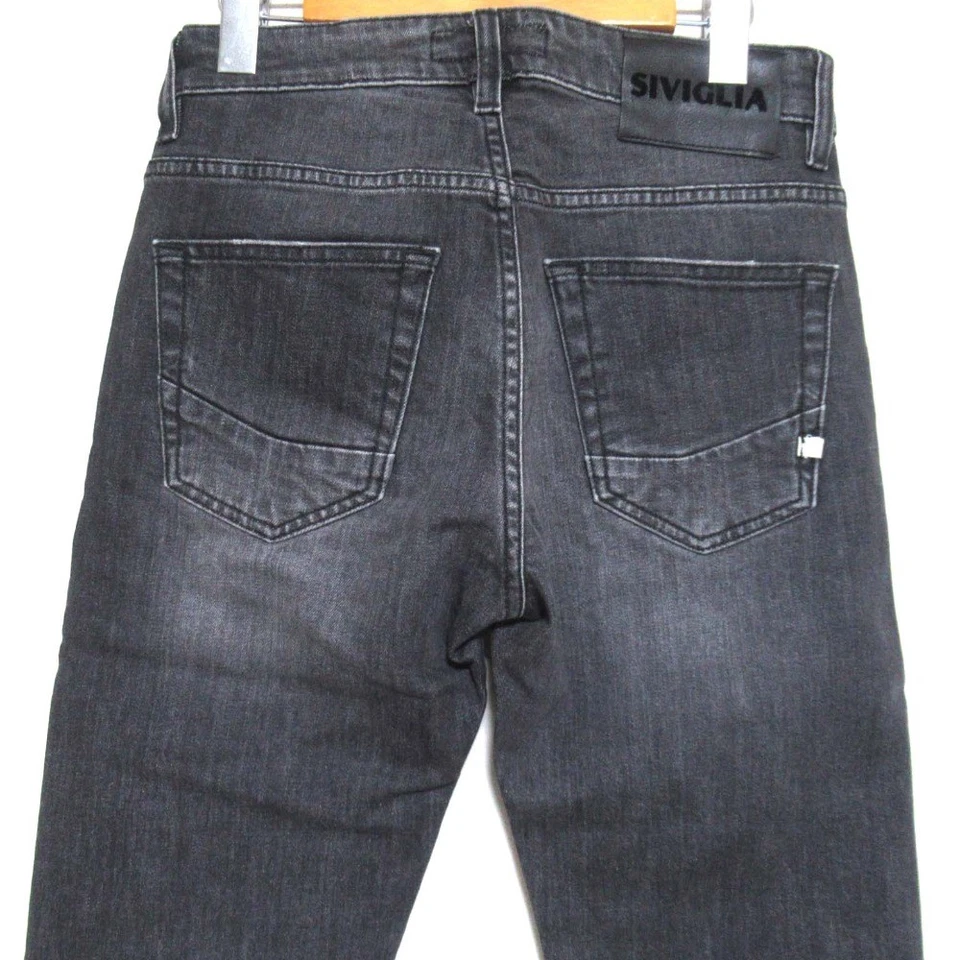 Pantalones de mezclilla elásticos desgastados SIVIGLIA, talla 29, gris carbón para hombre USADOS Foto 4 de 4