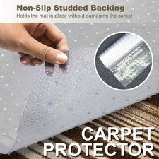 Non Slip Vinyl Carpet Protector Heavy Duty Plastic Runner Floor Mat Home Office