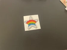 Vintage 1980s Puffy Glitter Rainbow Star Sticker