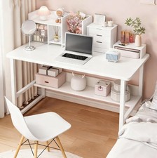 Computer Laptop Pc Table Writing Shelves Home Office Desk Wooden Workstation New