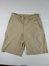 PGA Tour Shorts Men Flat Front Beige Performance Golf