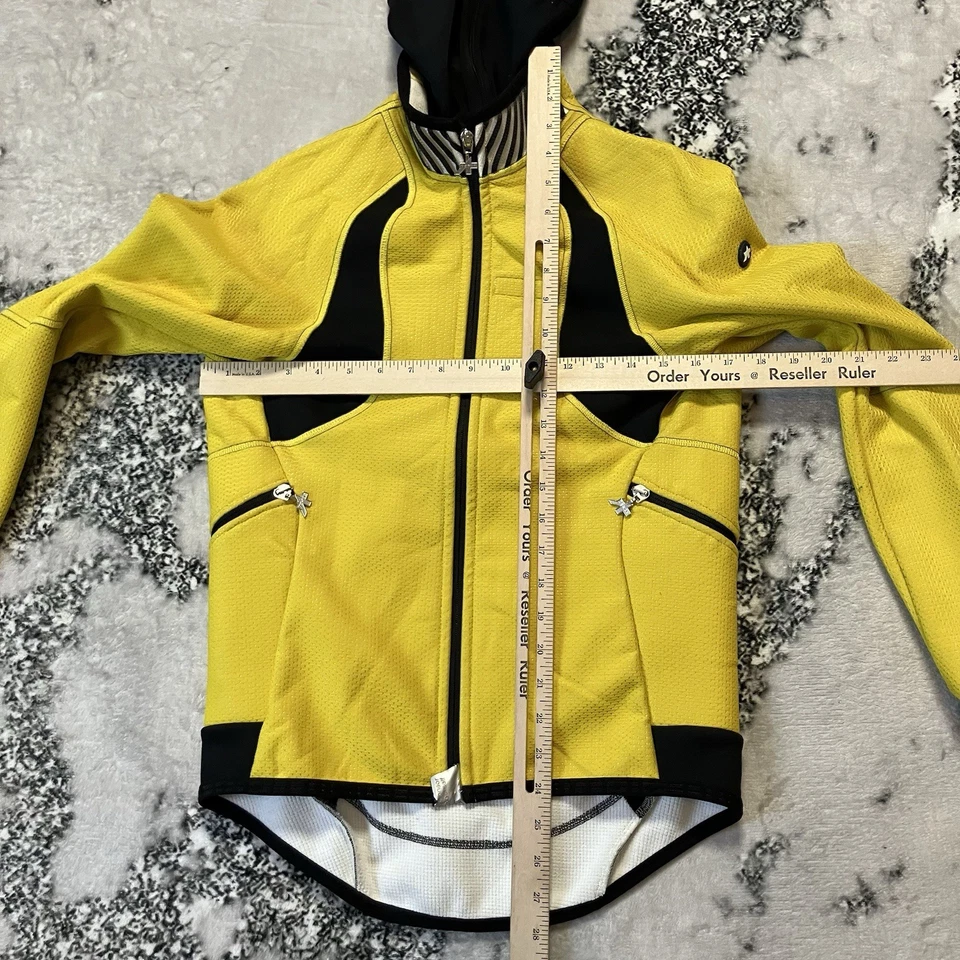 Chaqueta Assos Airblock Mujer Talla Pequeña Amarilla Con Capucha Doble Cremallera Motociclista Exterior Foto 2 de 4