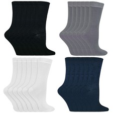 Kids School Socks by Sock Snob 6 Multi Pack Boys and Girls Plain Socks