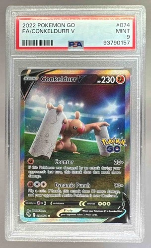 93790157 Conkeldurr V 2022 Pokemon Sword & Shield Pokemon GO #74 PSA 9