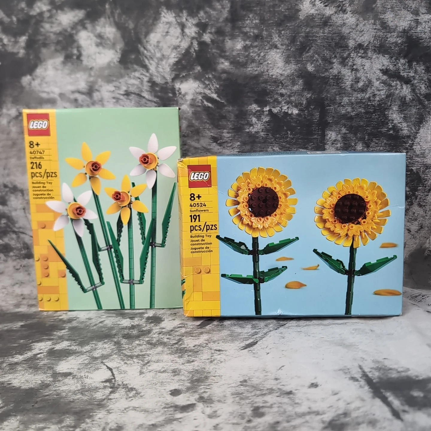 LEGO Botanical Lot Sunflowers & Daffodils Building Sets 40524 40747 New Sealed
