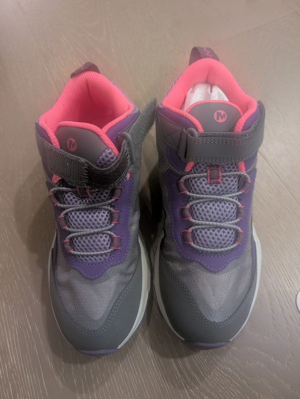 Merrell Moab SPD Girls Size 5 Hiking Shoes Gray Purple