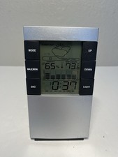 Silver Black Clock Weather Forecast Station W...