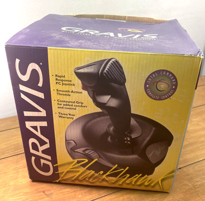 VINTAGE GRAVIS BLACKHAWK PC JOYSTICK IBM GAMING COMPUTER (untested)
