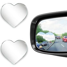 Heart-Shaped Blind Spot Mirrors for Cars - HD Glass Frameless Convex Side