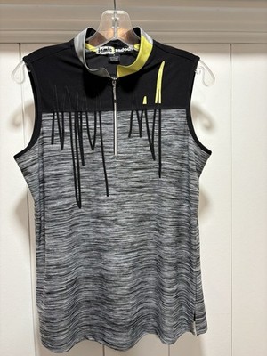 Jamie Sadock Golf Top Womens Size Medium Sleeveless Black 1/4 Zip  Active
