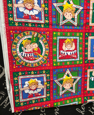 2.6Yd 46X95 TEX Union DMC Cheryl Ann Johnson Cheater XMAS QUILT FABRIC Panel Kid
