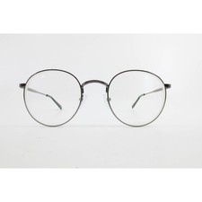 MM 20204 GM Gunmetal Round Eyeglass Frames Green Marbled Temples 51-21-140