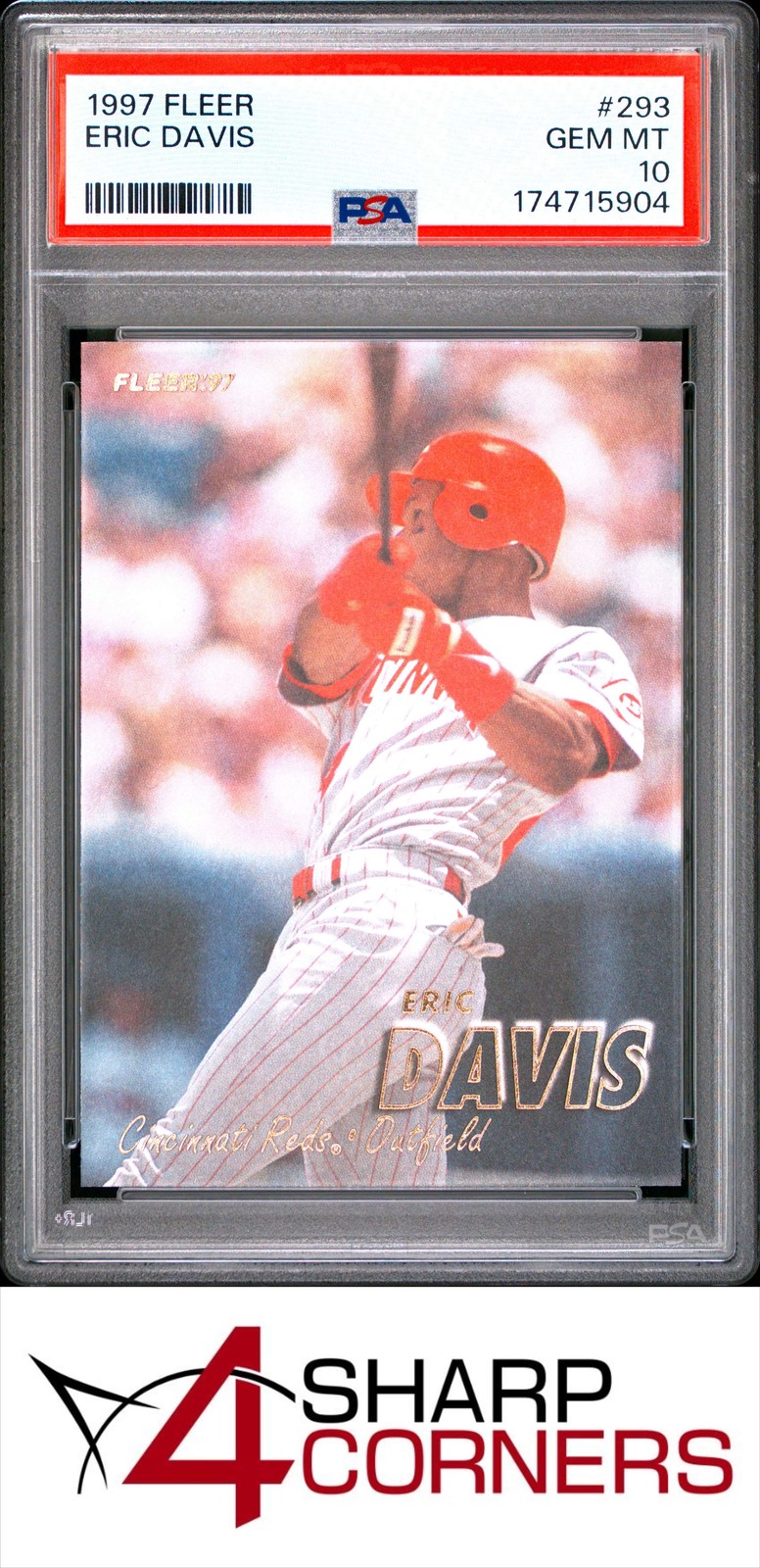 1997 FLEER #293 ERIC DAVIS REDS POP 3 PSA 10