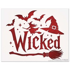 Halloween Witch Stencil   Wicked Witch Spooky Broom Haunted Magic