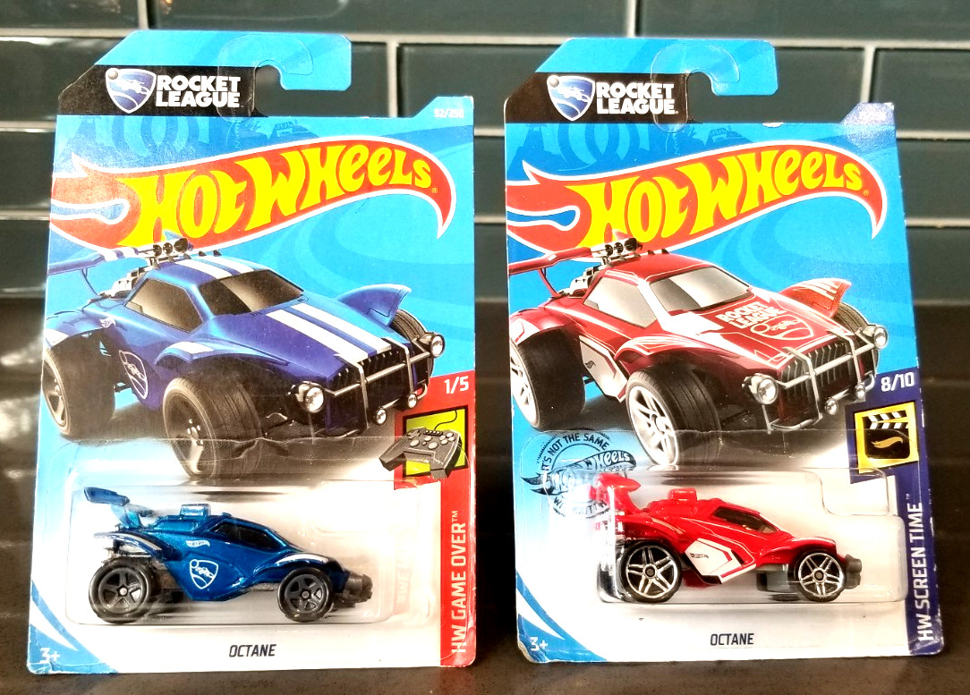x2 2019, 2020 Hot Wheels Octane HW Game Over blue, HW Screen Time red - Lot of 2