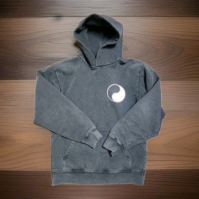 Vintage Stussy Early 90s Black Hoodie Sweatshirt Pullover Surf Skate Size Small