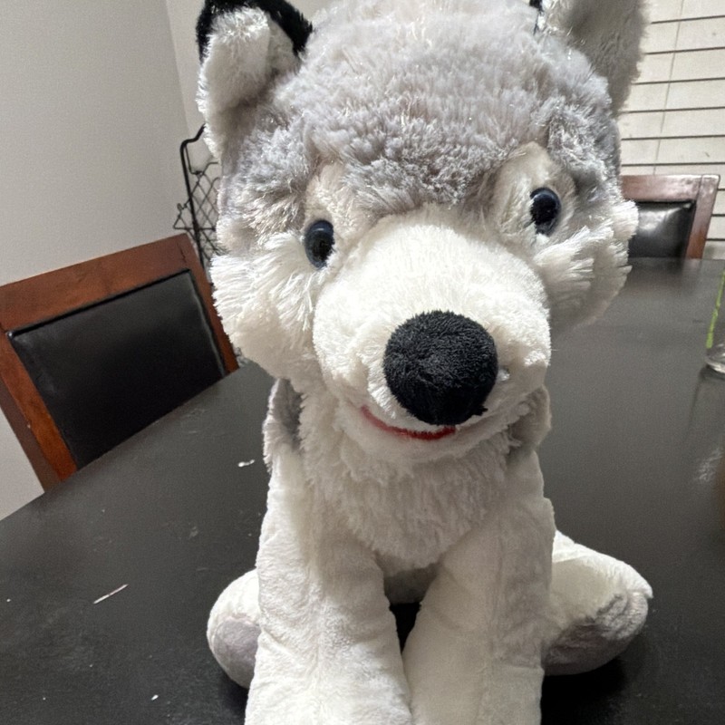 Teddy Mountain Wolf Plush Stuffed Animal Gray White Washable Medium 14-24in