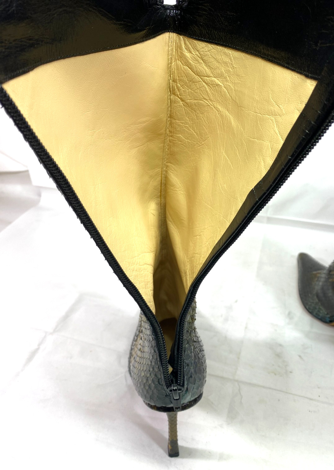 Jimmy Choo Python Leather Knee High Stiletto Boot… - image 8