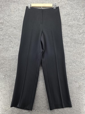 Louben Pants Womens 10 Black Crepe Straight Leg Dress Work Career Office