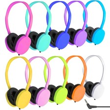 10 PCS Kids Headphones Bulk School Classroom Computer Earphones PU102 Mixed