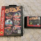SEGA GENESIS GAME 6-PAK CARTRIDGE W CASE SONIC STREETS OF RAGE REVENGE SHINOBI