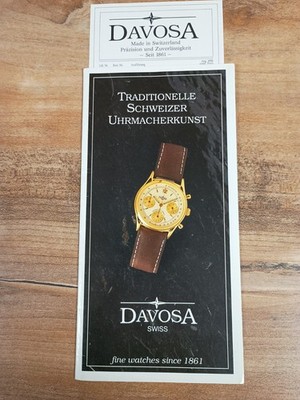 DAVOSA Uhr 1996 -Broschüre-Flower-Faltblatt- Katalog mit Preisliste