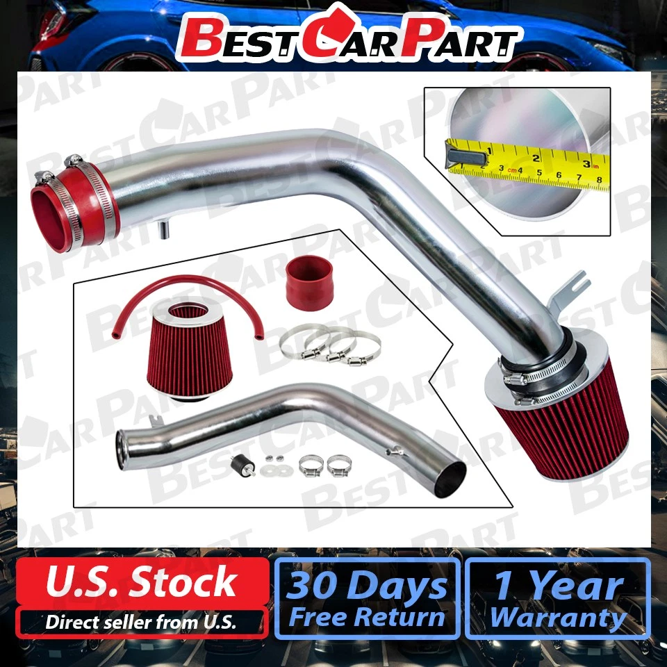 Sistema de carreras de admisión de aire frío BCP ROJO para 07-08 Acura TL Type-S 3,5 L V6 + filtro Foto 2 de 4