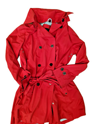 jeantex jx 3000 allwetter Trenchcoat tailliert Mantel rot Damen 38 M