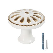 White Cabinet Knobs for Kitchen Farmhouse Drawers Cabinet Knobs Vintage Round...