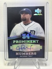 2007 Upper Deck Black Prominent Numbers Joel Zumaya Auto 53/54 Tigers
