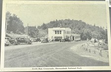 RARE VINTAGE PHOTO POSTCARD SWIFT RUN CROSSROADS SHENANDOAH NATIONAL PARK VA GAS