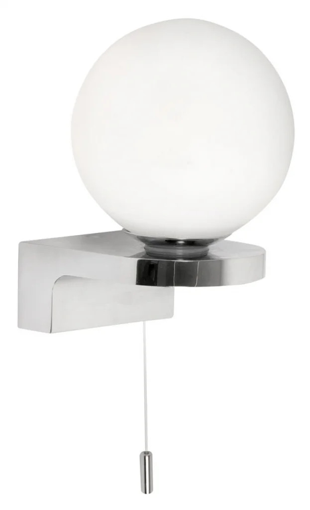 Wall Light Silver Flen Chrome IP44 Oaks Lighting 8979/1 CH