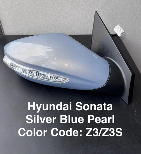 NEW SILVER BLUE Pass RT Mirror fits 11-14 Hyundai Sonata Power No Heat-Signal 