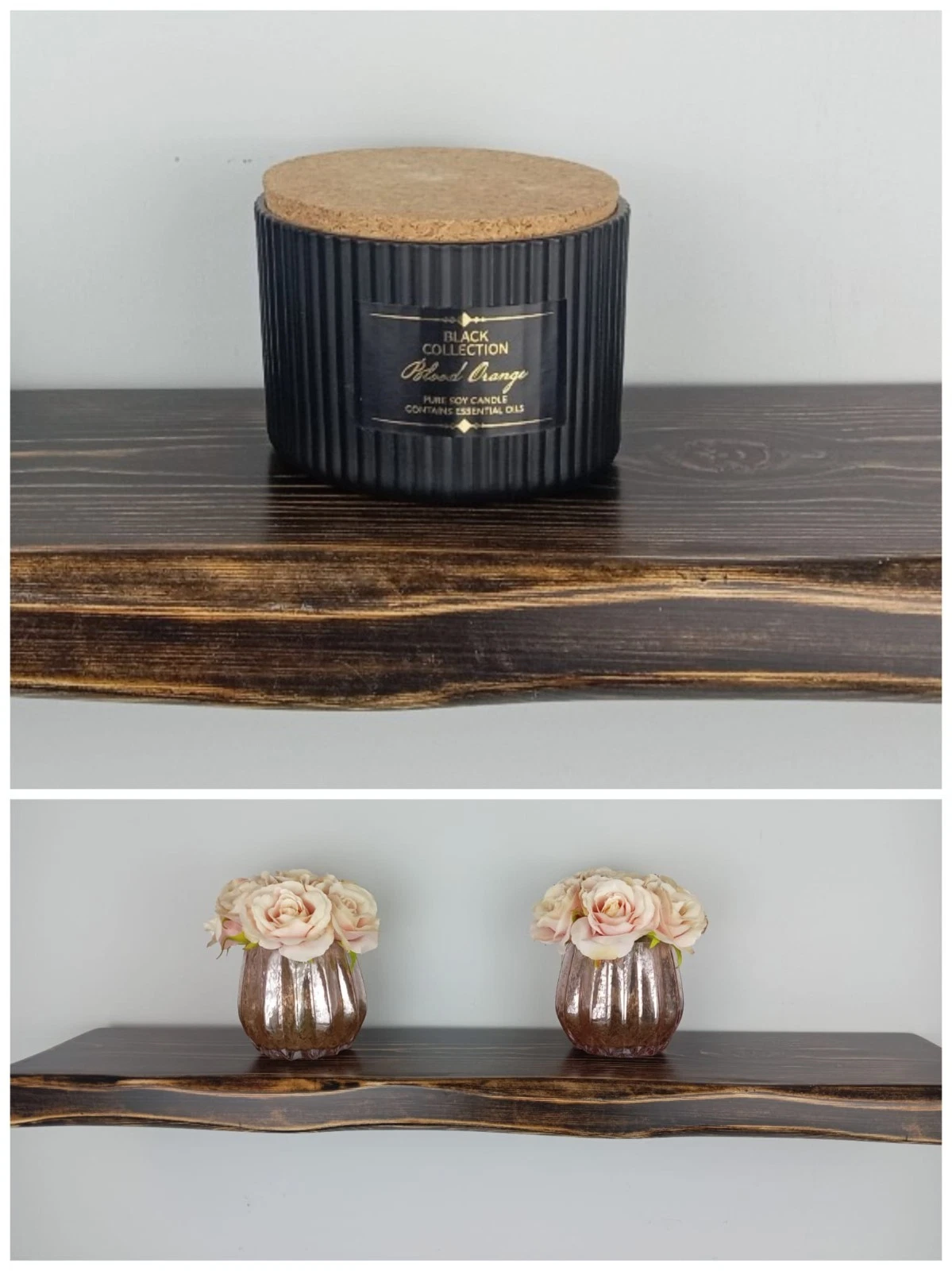 Chunky Floating Shelf Rustic Aged RETRO Wood 6" 7" 9" Hidden Brackets Wall Mount